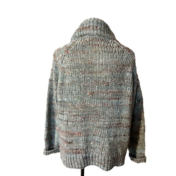 Anthropologie MOTH Sweater Blue Specks M Medium Thick Collared Alpaca Blend - Picture 7 of 13